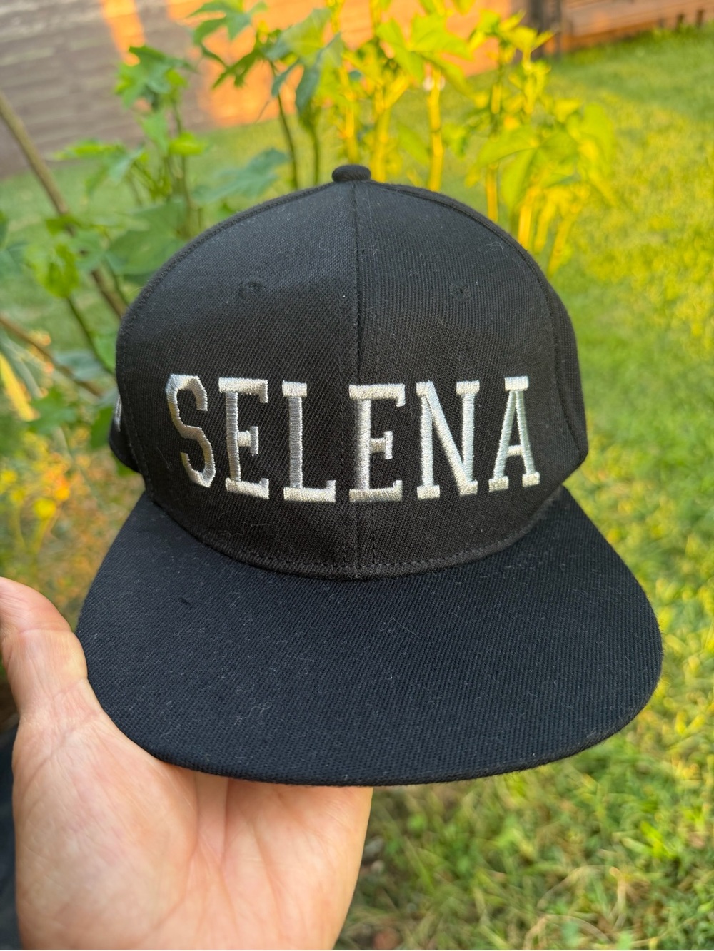 Black Selena Quintanilla  Embroidered Snapback Hat!